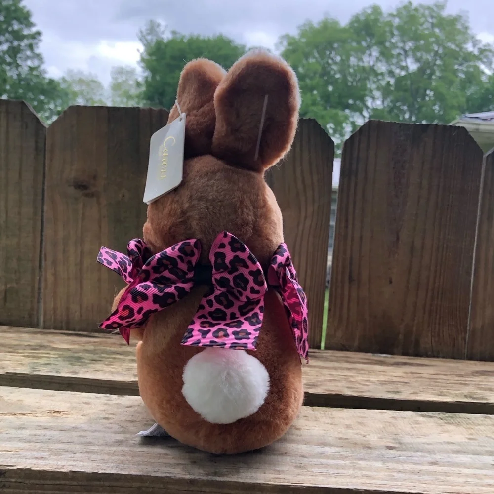 Fancy Pink Leopard Bows Black Dog Collar S